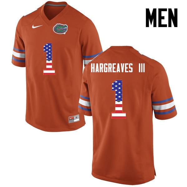 NCAA Florida Gators Vernon Hargreaves III Men's #1 USA Flag Fashion Nike Orange Stitched Authentic College Football Jersey BUV3064NC